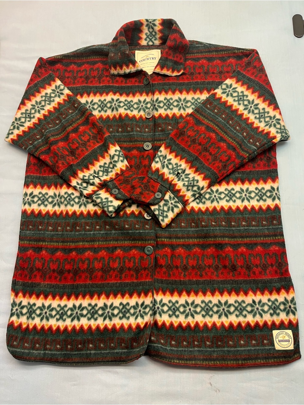 VTG 90s Victoria's Secret Country Aztec Fleece Shirt Jacket NWT Small Shacket